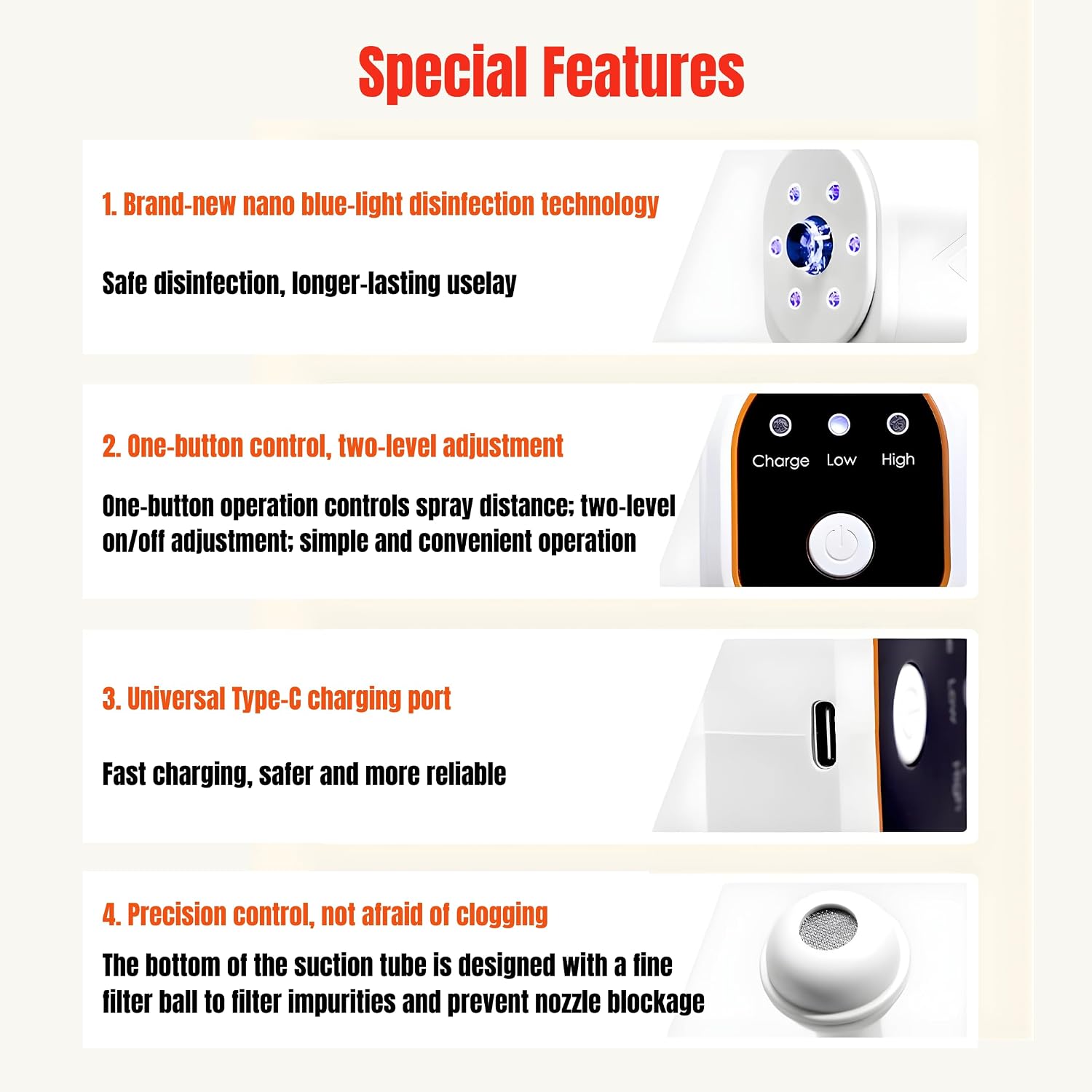 ORIXA Professional Cordless Fogger Machine, Rechargeable Electrostatic Atomizer Sprayer with Adjustable Nozzle, Portable Disinfectant Fogger for Home, Office, School & Car