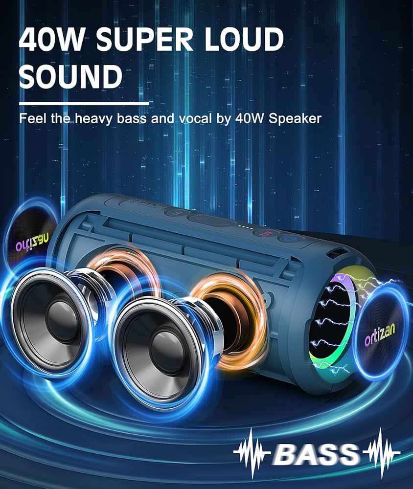 Amazon.com: Ortizan Bluetooth Speaker, IPX7 Waterproof, Portable