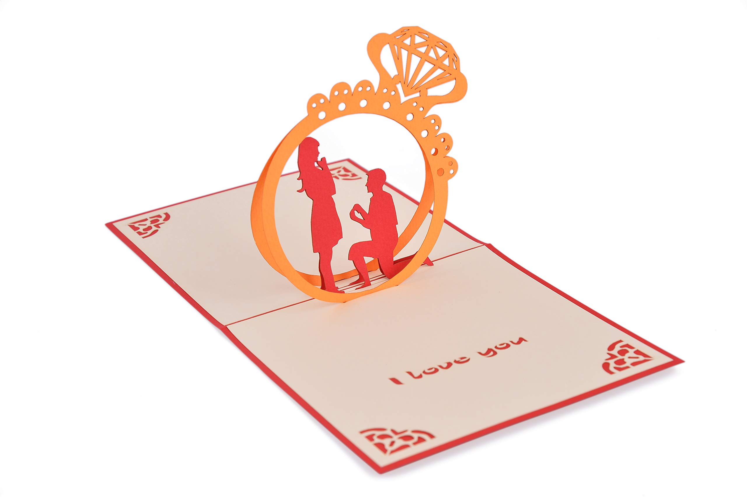 enLavish(Pack of 2) Handmade Pretty 3D PopUp Card for Love - Couple (1) (in Collection of Birthday Card, Love Card, Thank You Card, Valentine Card, Animal Card, Flower Card, Greeting Card,etc.)