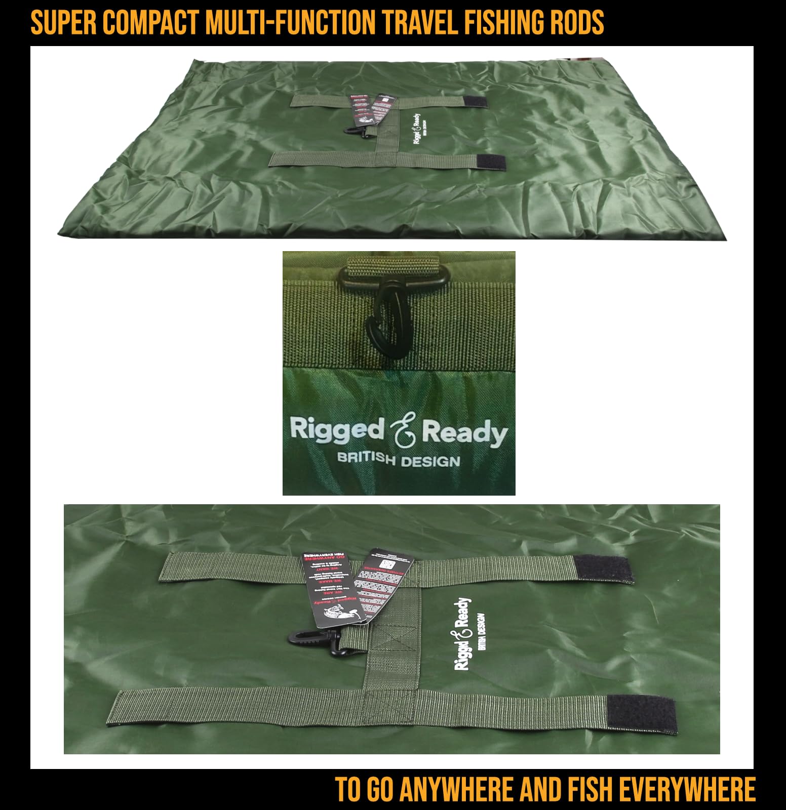 Travel Unhooking Mat for Bigger Fish. Super Compact and Light, Easy Carry, Big Landing Mat 110 x 53 cm (3' 5" x 2' 3") - Image 4
