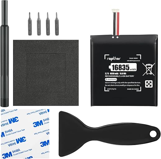 rapthor HAC-003 Replacement Battery Compatible with Nintendo Switch HAC-001 / HAC-001(-01) / OLED HEG-001, 3.7V 16835mWh Rechargeable Internal Battery for Extended Playtime with Repair Tools