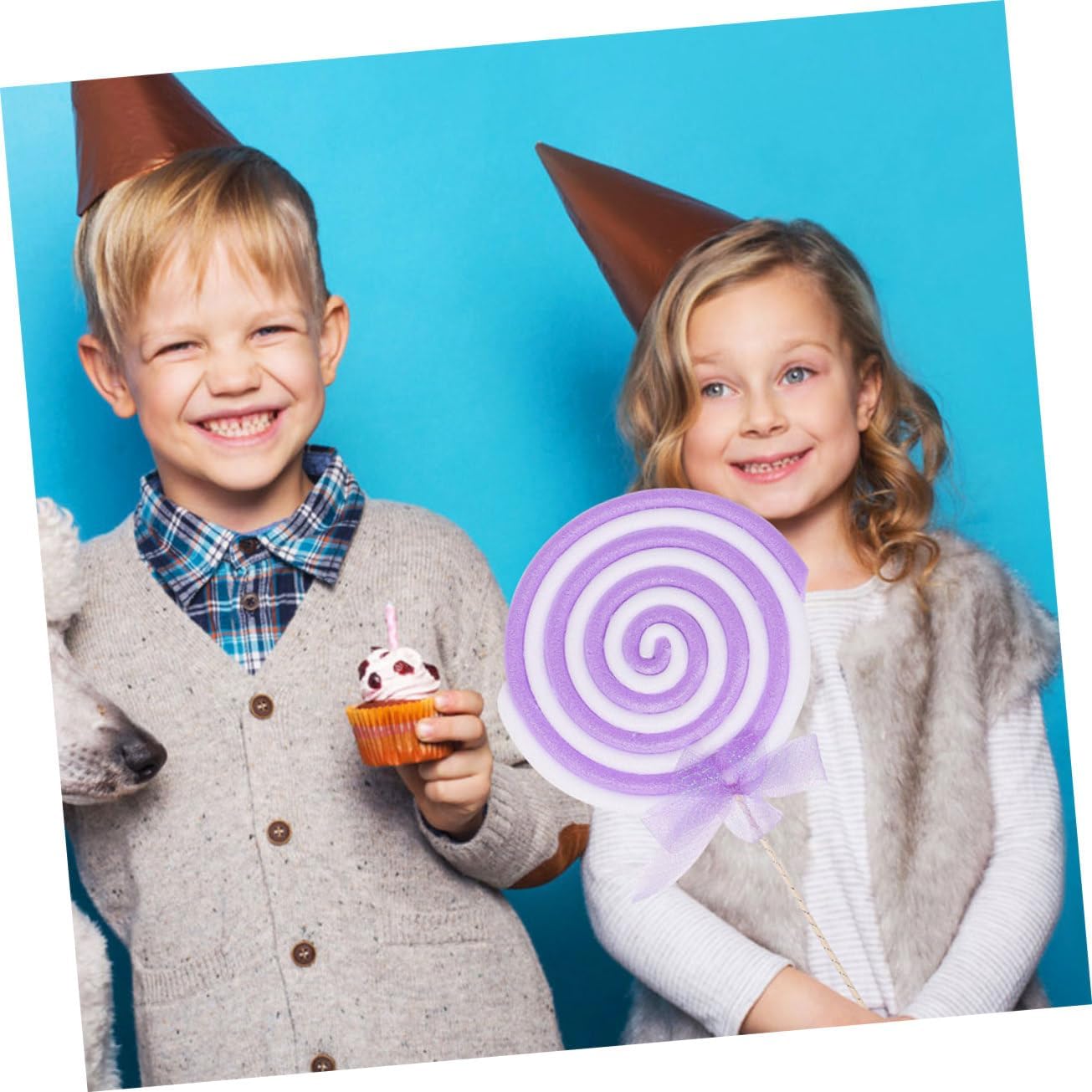 2Pcs Simulation Lollipop Props Decorative Fake Lollipops for Photography Birthday and Party Decorations Safe Material Realistic Design