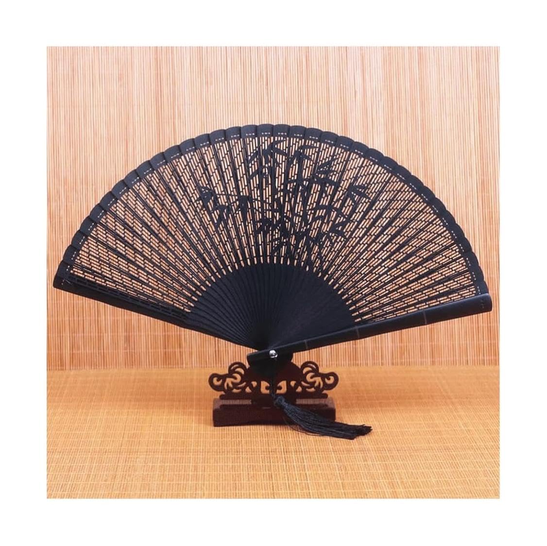 WDCDYQDH Hollow-carved Design Hand Fan Chinese Handheld/cheongsam Accessories Folding With Tassels (c) (b One Size)