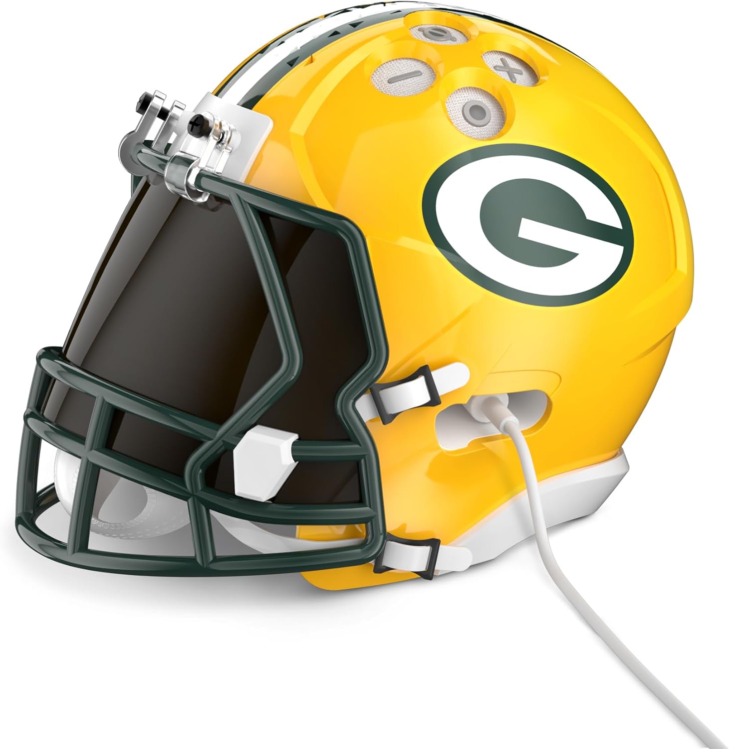 NFL Echo Dot Bundle: Includes Echo Dot | Glacier White and Limited-Edition NFL Helmet Stand | Green Bay Packers