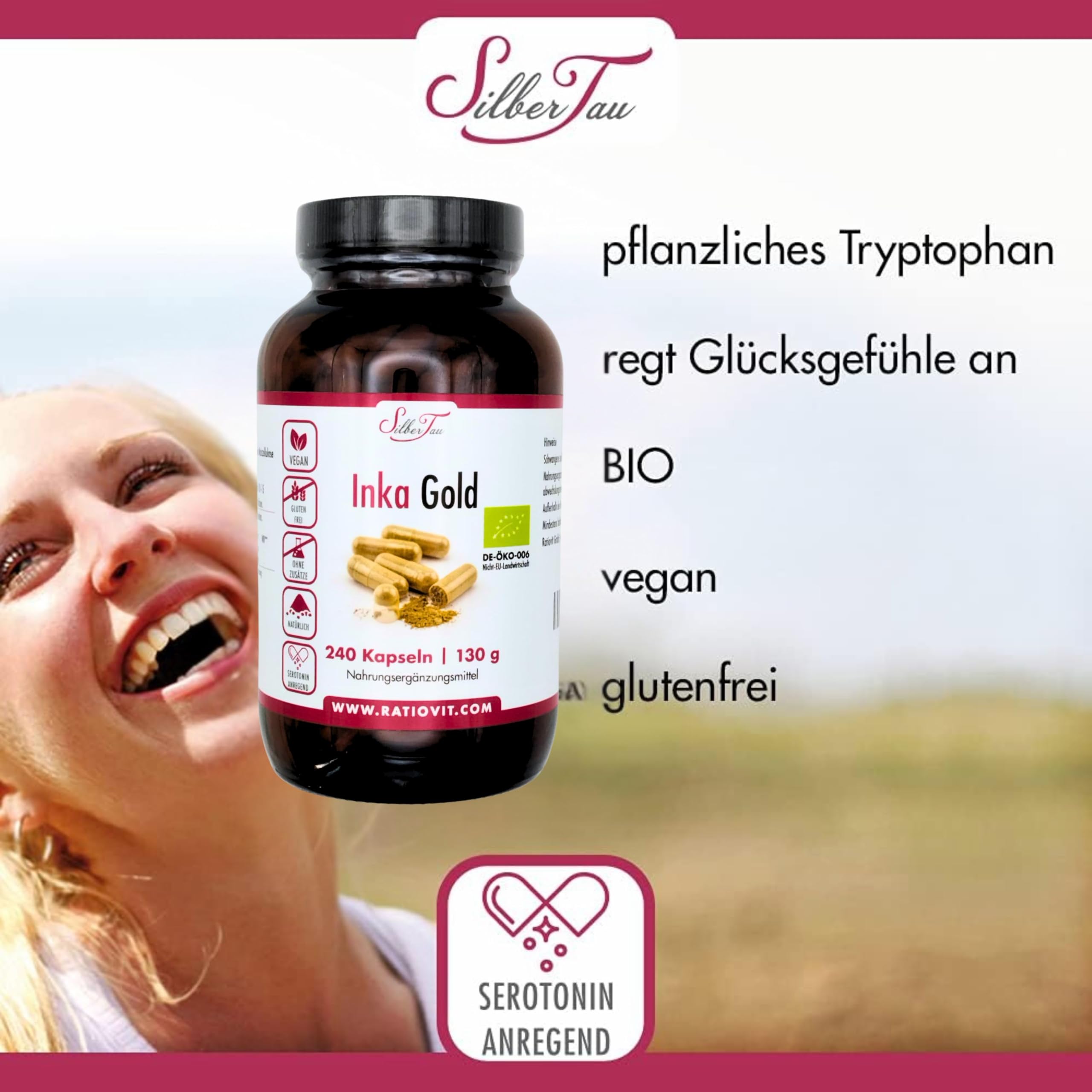 Inka Gold – 3 x 240 BIO Kapseln mit Amaranth & Quinoa – 100 % pflanzlich – roh & naturrein – glutenfrei & vegan – ohne Zusatzstoffe – DE-ÖKO-006 zertifiziert