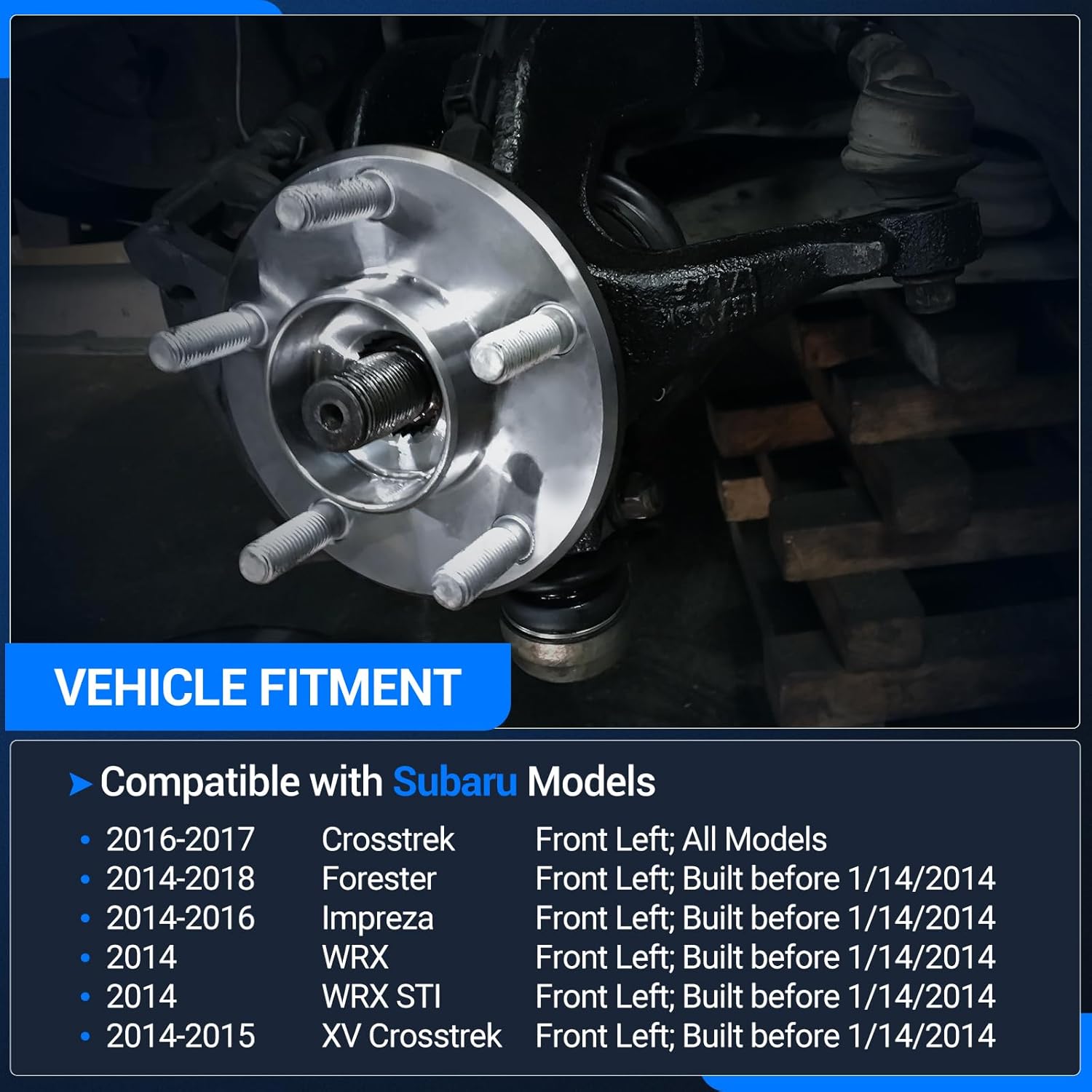 Autoround Front Steering Knuckle Fit for Subaru Forester 2014-2018, Crosstrek 2016-2017, Impreza 2014-2016, WRX STI 2014, XV Crosstrek 2014-2015, Replace# 698-137 698137 28313AG010, Left Driver Side