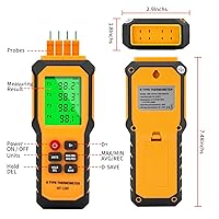 Vista 3 de Termómetro de temperatura tipo K de 4 canales con rango de medición de retroiluminación LCD: 328℉-2501℉, el registrador de datos YMZMeter viene 4