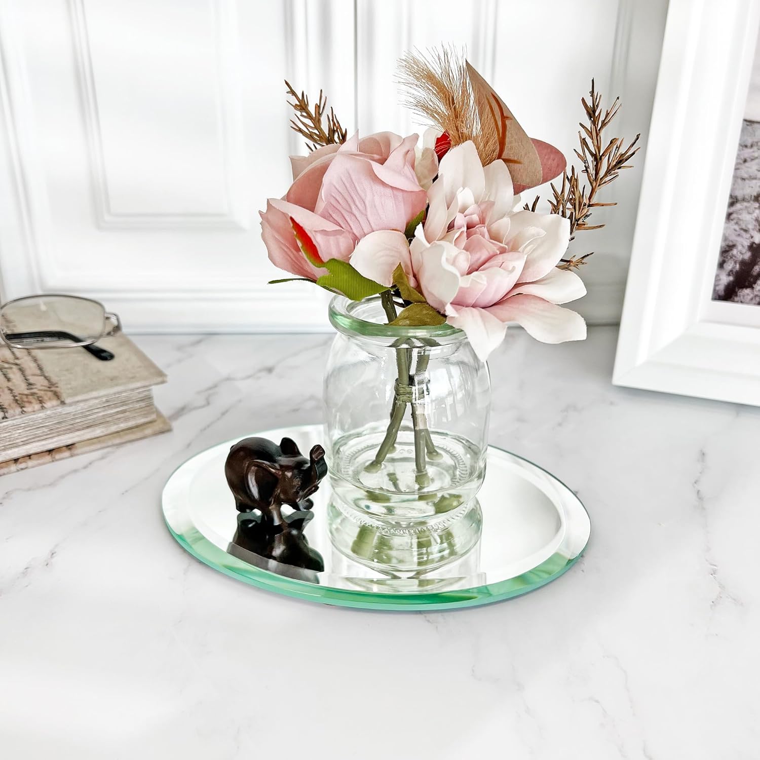 Plymor 5" x 7" Oval, 5mm Thick Beveled Glass Mirror, Pack of 3