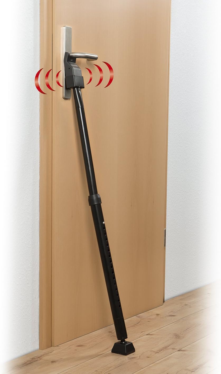 Easymaxx Security Door Locking Pole – Telescopic Rod with Non-Slip Rubber Feet (Touch Sensor Alarm) – 1 00252