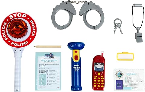 Theo Klein 8850 Polizei-Set | Besteht aus 10 Teilen | Inklusive batteriebetriebener Taschenlampe und Polizeikelle mit Licht | Verpackungsmaße: 40 cm x 32 cm x 4,5 | Spielzeug für Kinder ab 3 Jahren