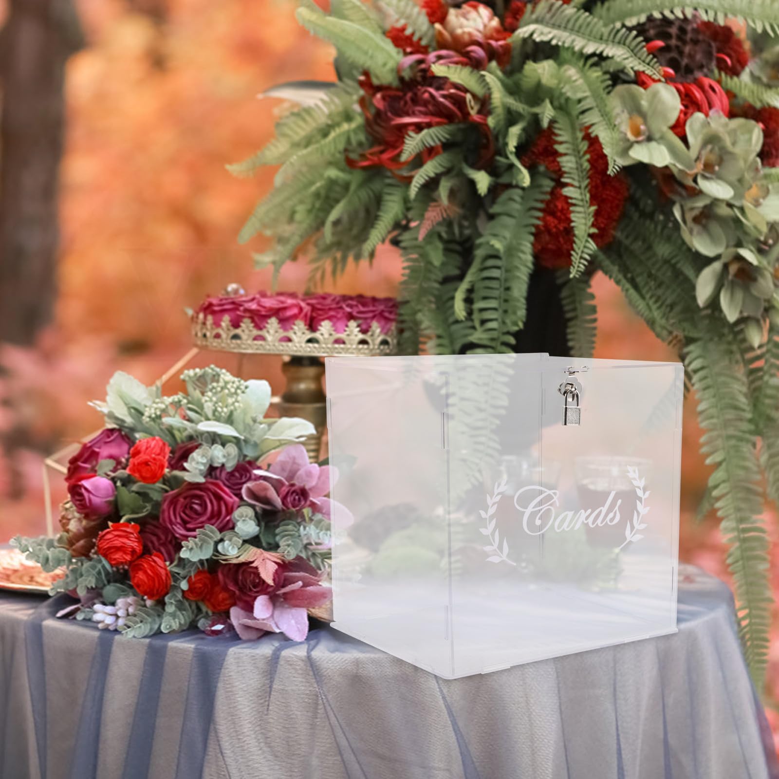 Acryl Hochzeitskartenbox mit Sichtbarem Design für Karten | Dekorative Kasten für Hochzeitsfeier und Geburtstag, als Mittelpunkt dem Tisch, Transparent