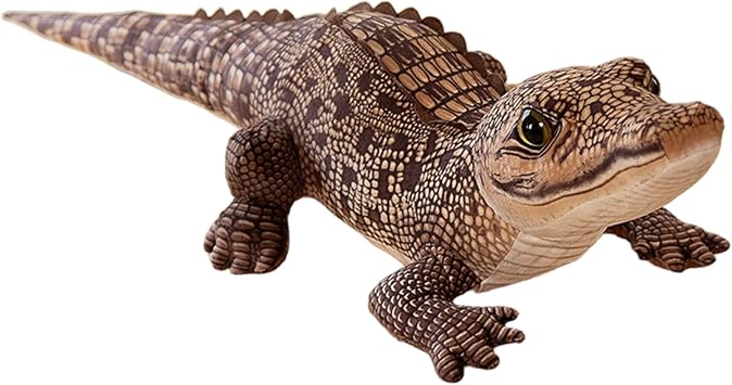 Alligator Plush Toy   Large Jumbo Crocodile Stuffed Animal, 39.4 Inch Lifelike Soft Plushie for Boys Girls Kids Room Decor, Brown