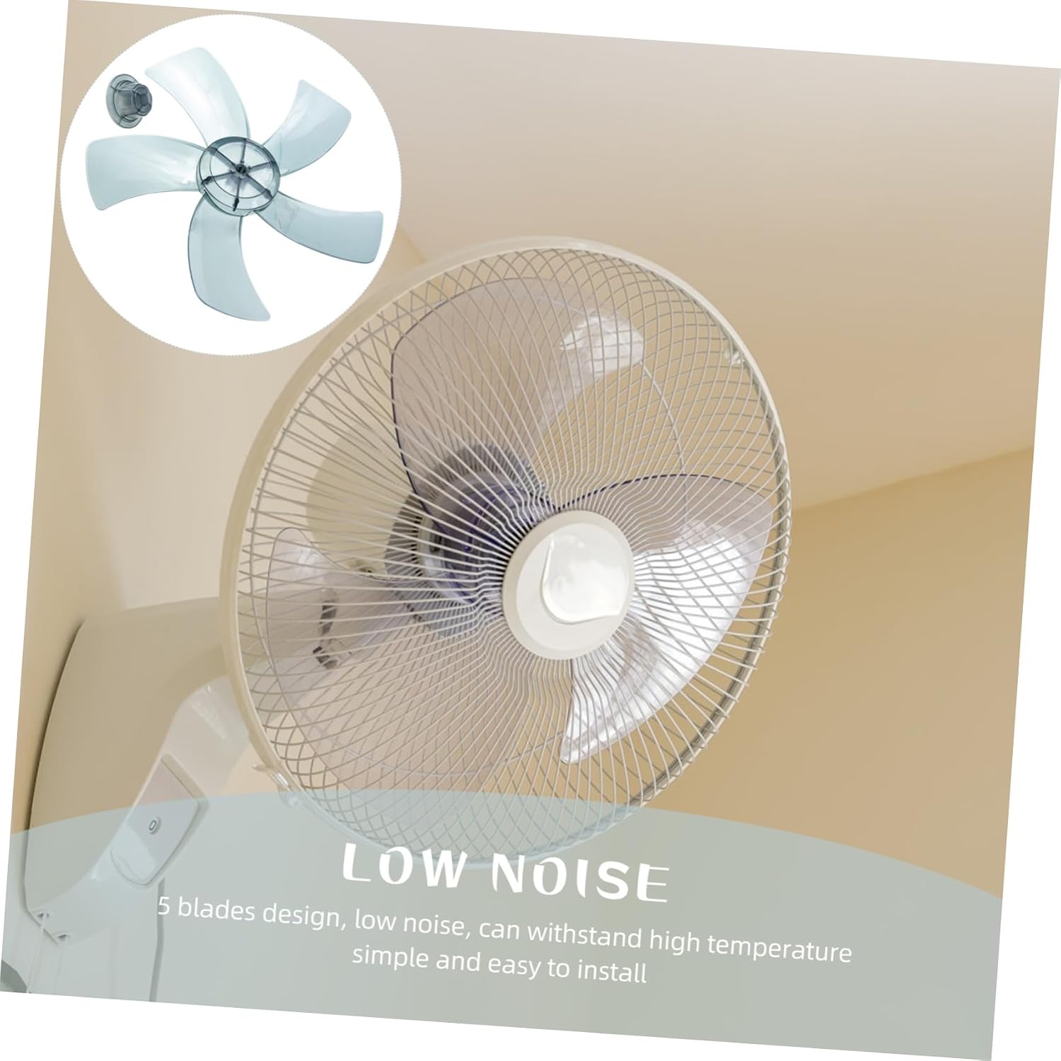 Electric Fan Blades 5- Replacement Easy Install for Table Fan Standing Pedestal f