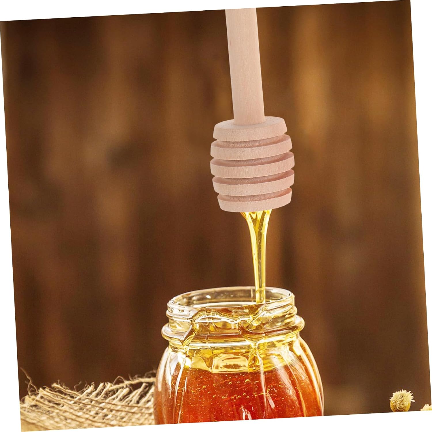 Wood Honey Dipper Sticks 10pcs for Xmas Honey Jar Stirring image 3