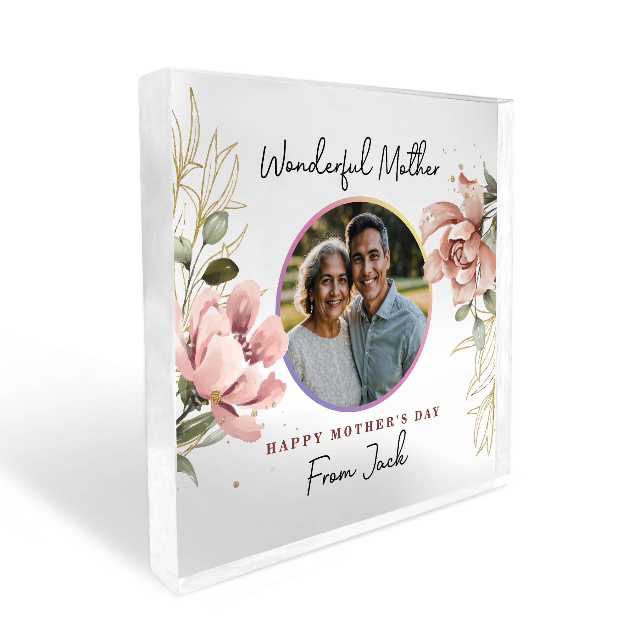 Red Ocean PERSONALISED Gift For Mothers Day Gifts for Mum Thank You Gift For Wonderful Mother Photo Plaque Gift From Daughter Son Keepsake Gift For Her