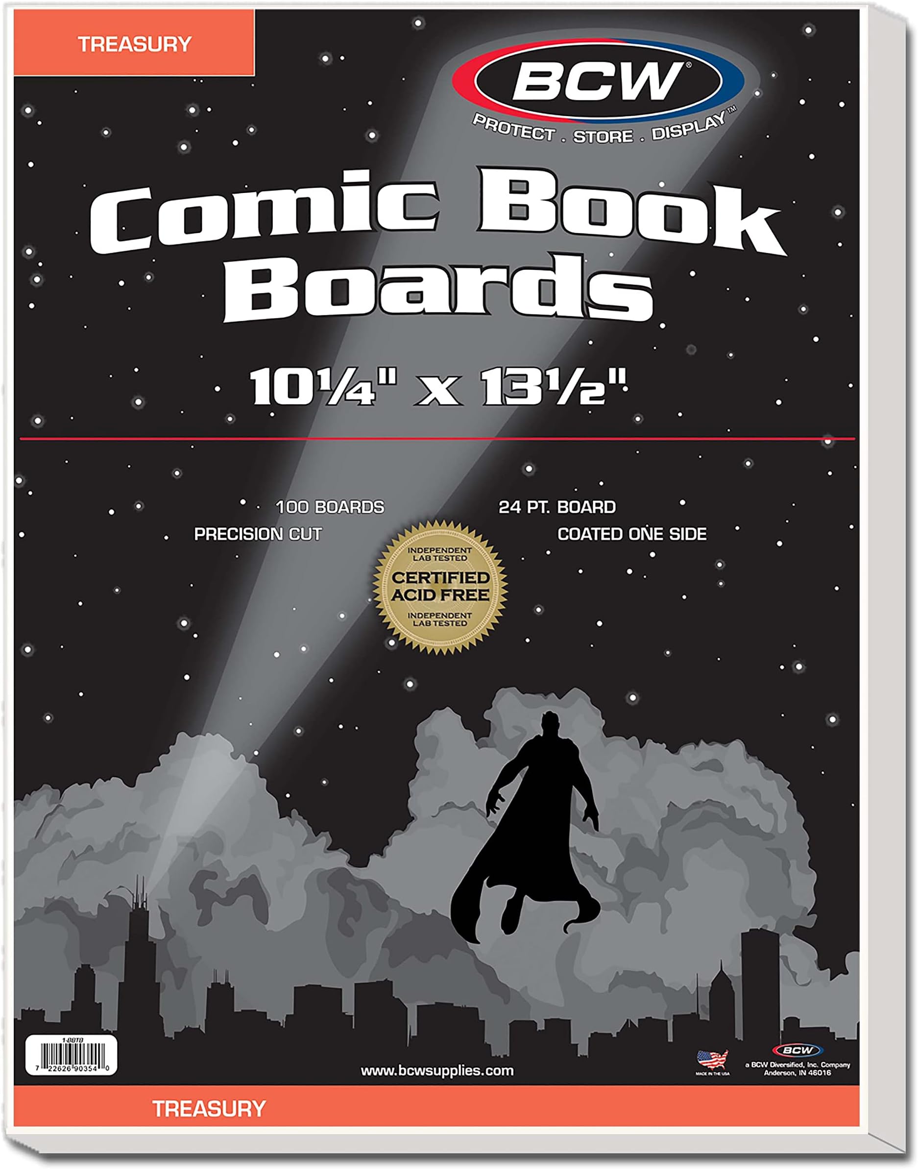 BCW Treasury Backing Boards | Certified Acid-Free, Lab-Tested Comic Backing Boards | 10 1/4 x 13 1/2 Inches | 100 Pack | Protection for Comic Collections and Treasury Preservation