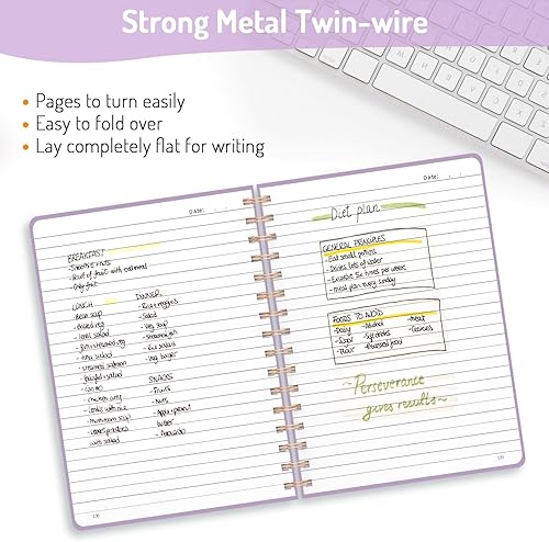 Vista 59 de Forvencer Cuaderno rayado en espiral con 300 páginas numeradas, diarios gruesos A5 para escribir con papel de 3.53 oz/m², cuadernos de tapa dura