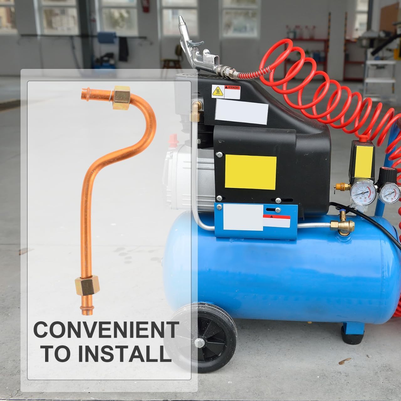 GLEAVI Air Compressor Exhaust Tube Replacement 3/8 Air Compressor Line Kit Aluminum High Pressure Pump Head Connecting Pipes Air Compressor Replacement Parts
