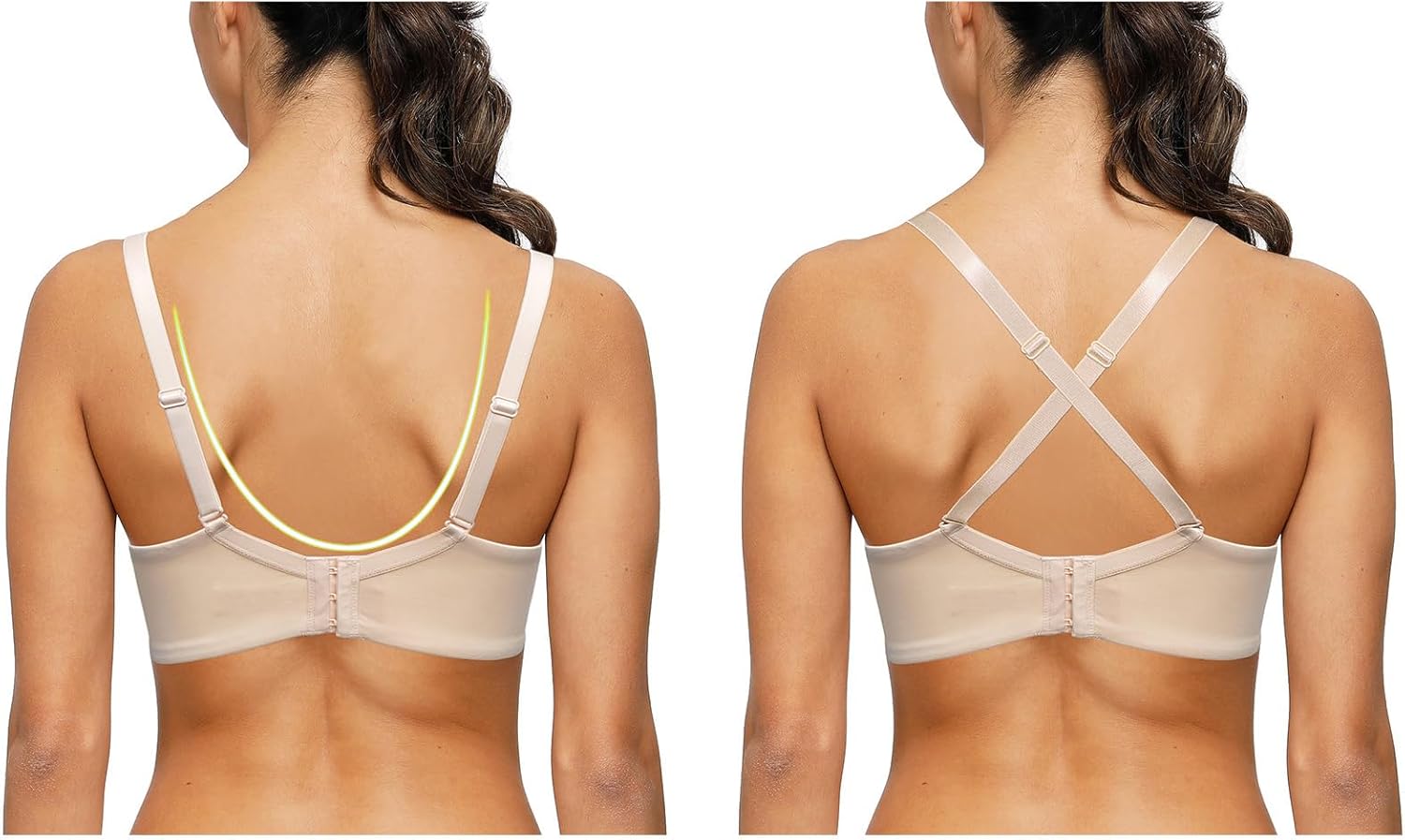 Push Up Thick Padded Plunge Underwire T Shirt Lace Bra Lift Support for Women Add One Cup - Image 4