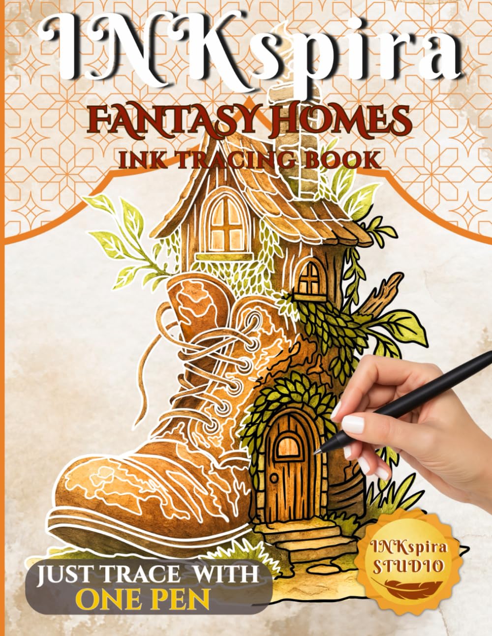 INKspira: Fantasy Homes Ink Tracing Book: Magical Fairy Houses & Whimsical Cottages, Relaxing Watercolor-Inspired Designs for Adults & Teens (INKspira Tracing Collection)