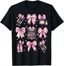 Coquette Bow Makeup Artist MUA Girl Mom Mama Mother's Day T-Shirt