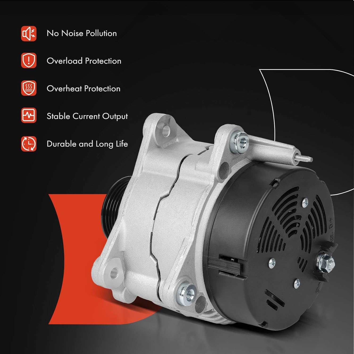 A-Premium Alternator Compatible with Volkswagen EuroVan 1999 2000 2001 2002 2003 2.8L, 12V 150A 7-Groove Pulley Clockwise, Replace# 0123520002, 028903025C