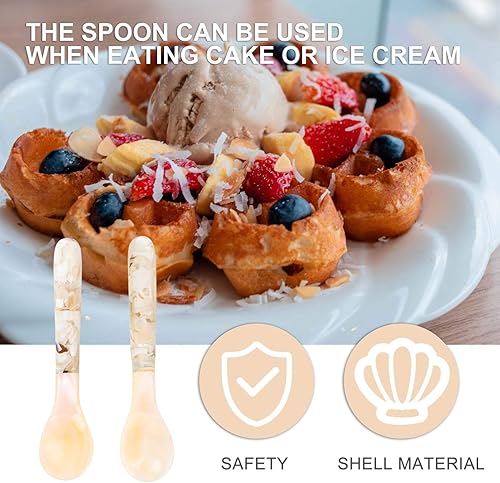 Miniatura 3 de Paquete de 4 cucharas de caviar de nácar, cucharas de caviar de caviar, servidor enfriador de caviar, cuchara de servir huevos, cucharas de perlas