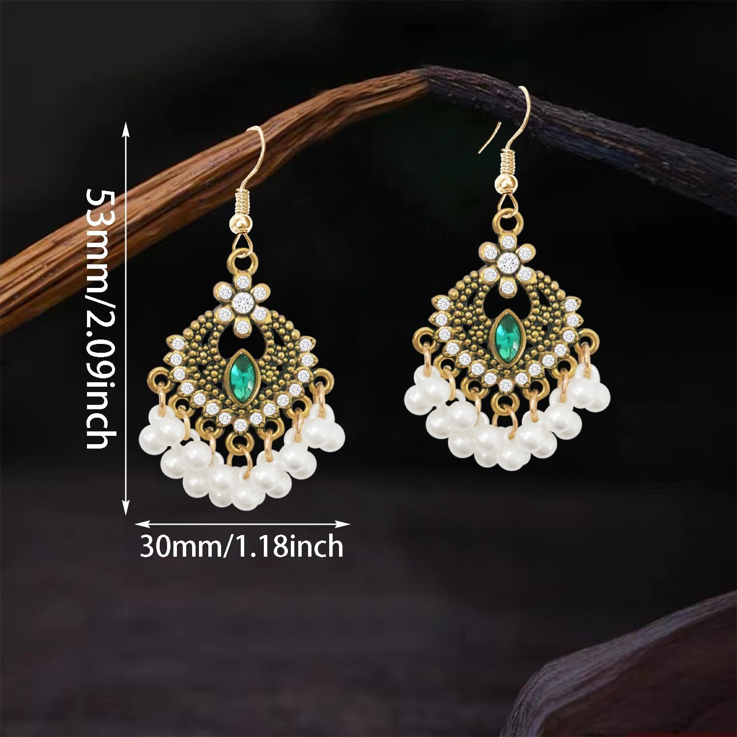 Unique Fashion Bohemian Vintage Chandelier Dangle Drop Earrings Pearl Flower Beads Geometry Hook Earrings for Women Retro Statement Jewelry Gifts - Image 7
