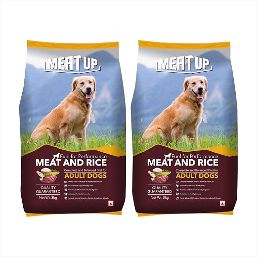 Meat Up Meat and Rice Adult Dry Dog Food, Total 6 kg