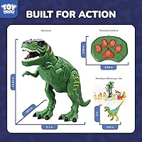 Vista 5 de STEAM Life Juguetes de dinosaurio a control remoto para niños de 3-5 5-7, sonido rugido iluminado y realista, juguete robot de dinosaurio T rex
