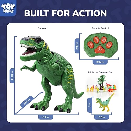 Miniatura 5 de STEAM Life Juguetes de dinosaurio a control remoto para niños de 3-5 5-7, sonido rugido iluminado y realista, juguete robot de dinosaurio T rex