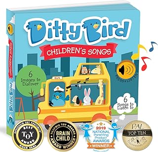 DITTY BIRD The Wheels on The Bus Book | Nursery Rhymes for Babies | Sound Books for Toddlers 1-3 | Toy Sound Book | Baby Song Book | Gift for 1 Year Old