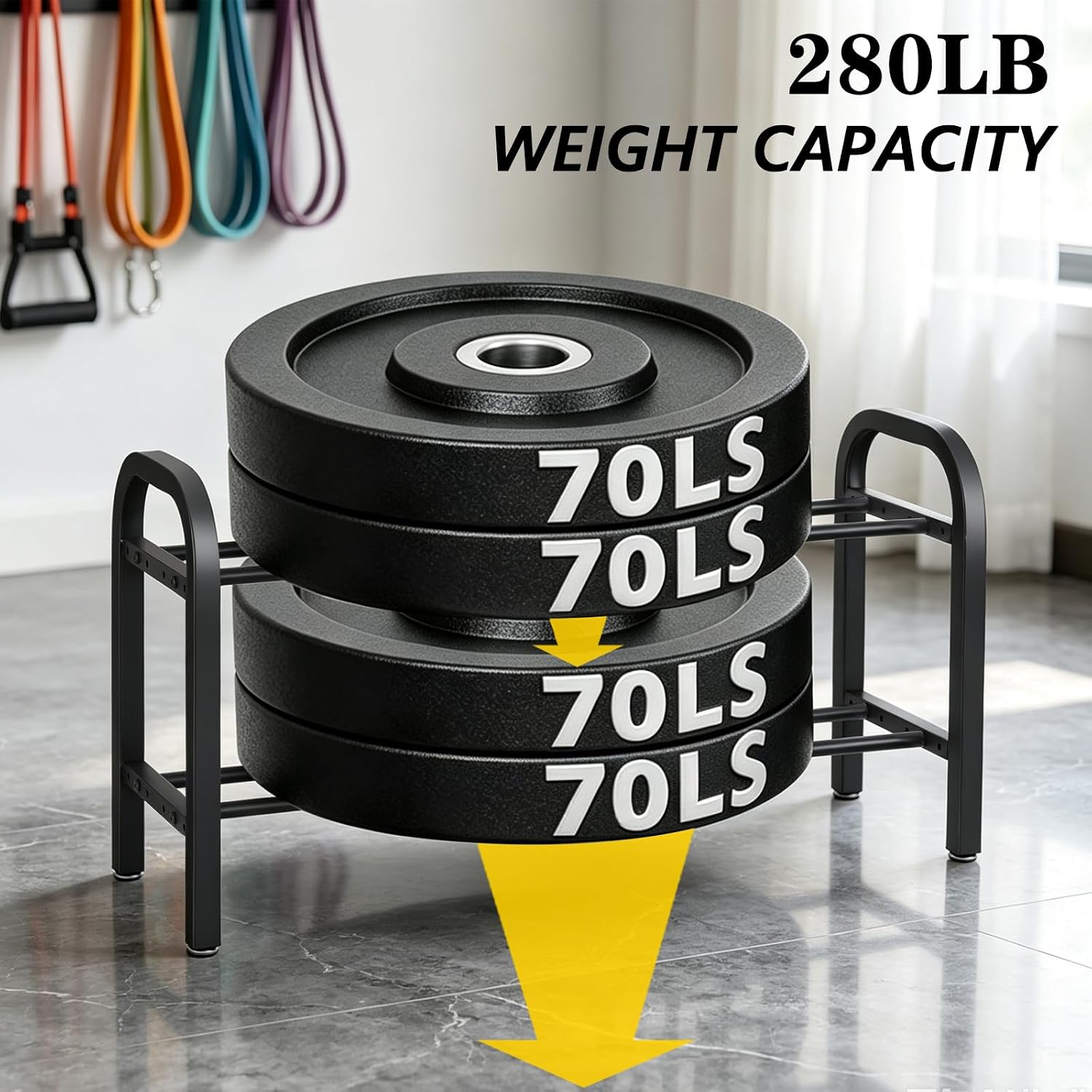 Dumbbell Rack, 2-Tier Adjustable Weight Rack image 2