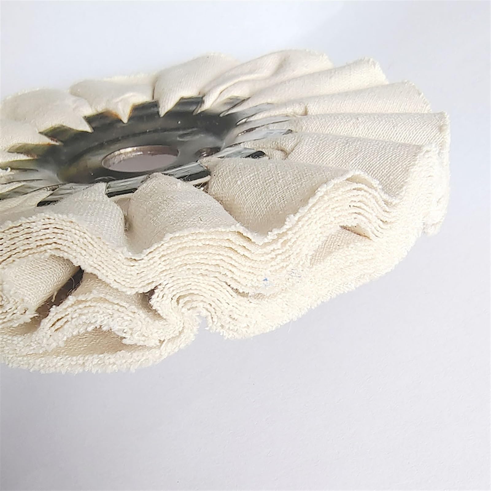 Rueda de Pulido, Discos de Láminas Rueda Abrasiva para Pulir Las Vías Respiratorias de 5 Pulgadas Algodón Blanco Ruedas Abrasivas para Pulido de Metales de 125 * 16 Mm/2Pcs/125X16Mm