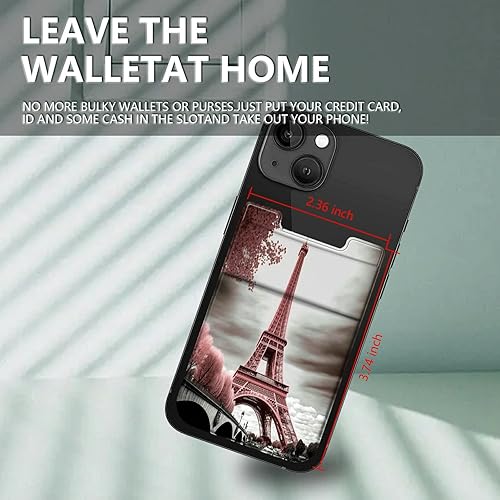 Miniatura 2 de Rossy Cartera para teléfono celular, tarjetero adhesivo para pegar en la cartera, bolsillo de licra, funda de identificación para tarjeta de crédito