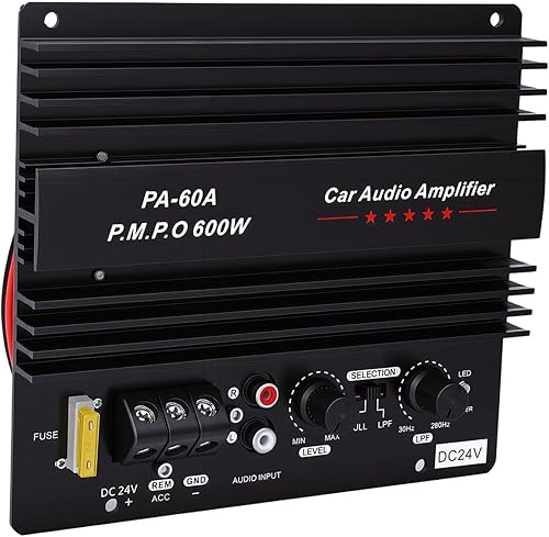 GOWENIC Placa Amplificadora de Som de Carro 600W, Placa Amplificadora de Alta Potência de áudio de Carro de Subwoofer de Graves Potentes, Módulo de Graves de Subwoofer Sem