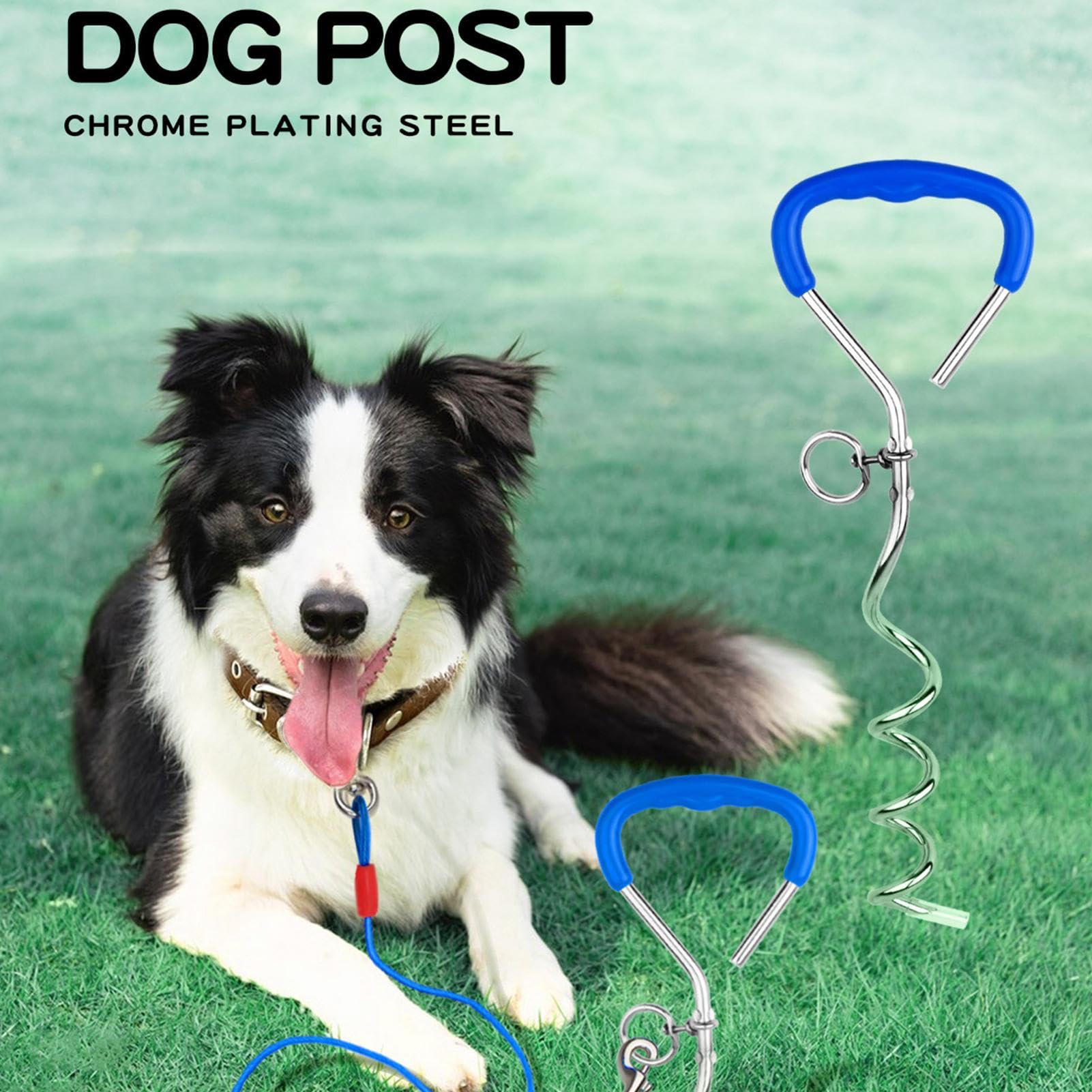 Pallone di ancoraggio, 40 cm x 9 cm, 1 pezzo, ancoraggio a terra, per cani di grandi dimensioni, ancora, blu/nero