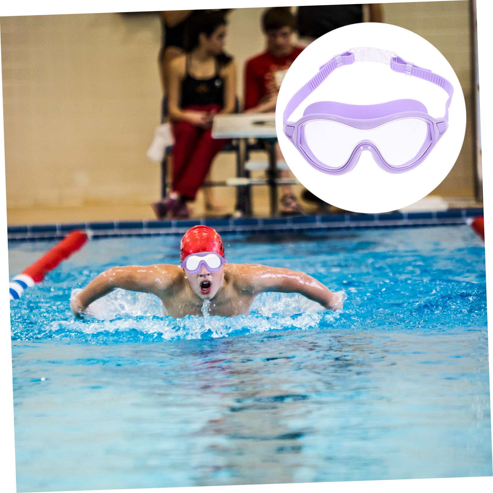 VANZACK 4stücke Unisex Schwimmbrille Mit Breitem Rahmen Anti-beschlag Und Verstellbarem Gurt Für Erwachsene Und Jugendliche Und Komfortabel Für Wassersportarten