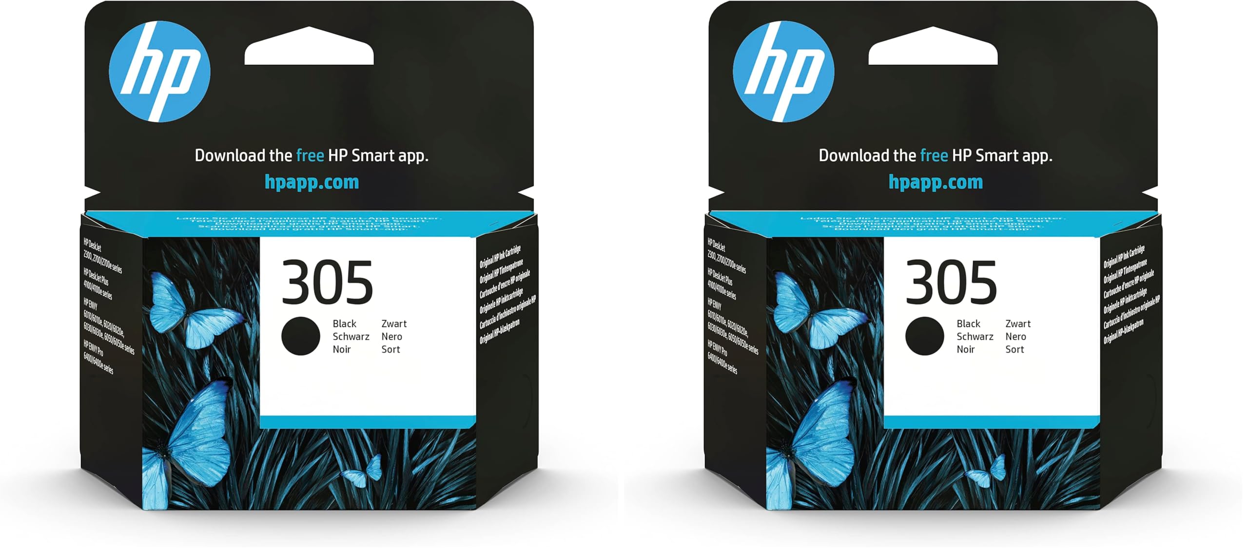HP 305 3YM61AE - Cartucho de Tinta, Negro (Paquete de 2)