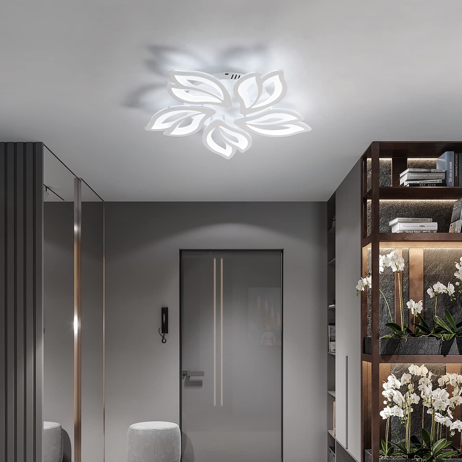 Comely Plafoniera LED, 65W Moderna Lampada da Soffitto in Acrilico, Forma di Fiore Design Plafoniere da Soffitto LED 7200LM per Soggiorno, Cucina, Camera da Letto, Studio
