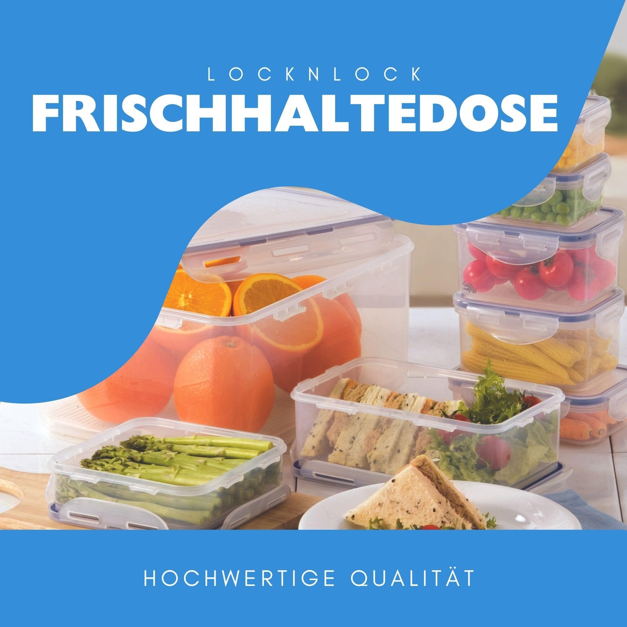 LocknLock 12x Set HPL812 Vorratsdosen - Frischhaltedosen 1 Liter - Maße (LxBxH): 151 x 108 x 117 mm - Geeignete Dosen zum Einfrieren und Mikrowelle - Lock and Lock Dosen Food Box Meal-Prep-Boxen