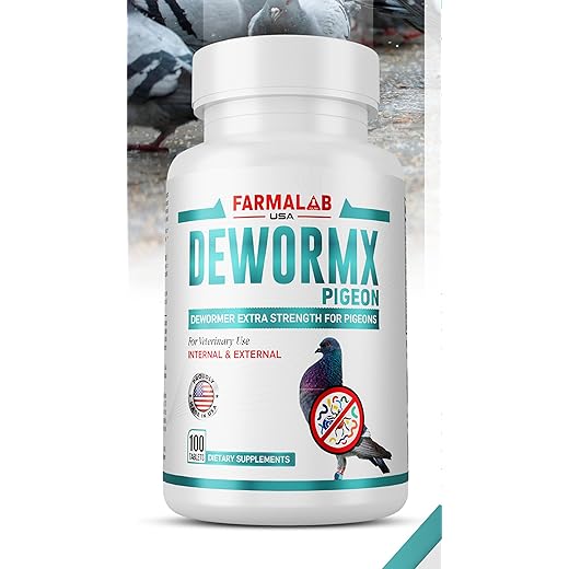 Farmalab Natural Dewormer Internal & External 100 Tabs Poultry - Vitamin for Poultry Rooster Hen Chicken Baby Chick Doves Pigeons and All Caged Birds (Pigeon Doves Squail)