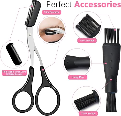 Miniatura 4 de Paquete de maquinilla de afeitar para cejas, multiusos, para mujeres, depilación facial, exfoliante, afeitadora facial de cejas, melocotón,