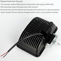 Vista 5 de Faros delanteros LED de 4 x 6 pulgadas, cuadrados, 12 V-24 V, blanco, aluminio