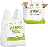Vista 9 de YoYoRain 1000 piezas de bolsas de camiseta blancas "Thank You" – Bolsas de compras reutilizables y desechables para comestibles y supermercado