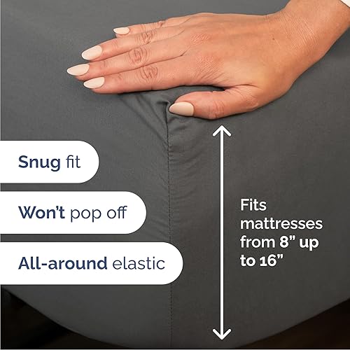 Vista 1414 de Juego de sábanas Split King de 7 piezas, sábanas transpirables y refrescantes, sábanas de hotel, bolsillos profundos, ajuste fácil, suaves y sin