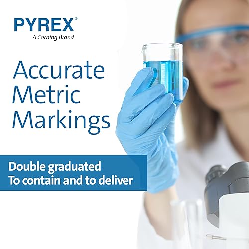 Miniatura 6 de PYREX Griffin Vaso de Precipitados de Vidrio de Borosilicato - Vaso de Precipitados de Medición Graduado de Forma Baja con Pico - Cristalería