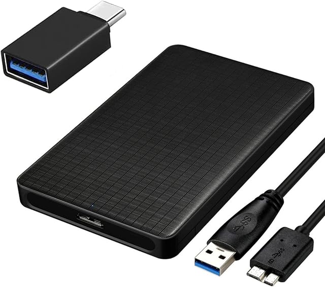 EasyULT 2.5 Inch SATA to USB 3.0 Tool-free External Hard Drive Enclosure [Support UASP SATA III], 5Gbps External Disk Caddy Case for 9.5mm & 7mm 2.5" SATA I/II/III HDD SSD, MacBook, with OTG Adapter