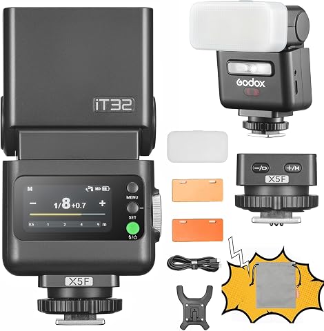 GODOX IT32 TTL Camera Flash with X5F Wireless Flash Trigger for Fuji Compatible with X3,X3Pro,XPro,XProII,X2T,Built-in 2.4GHz Receiver,with Reflector and Diffuser