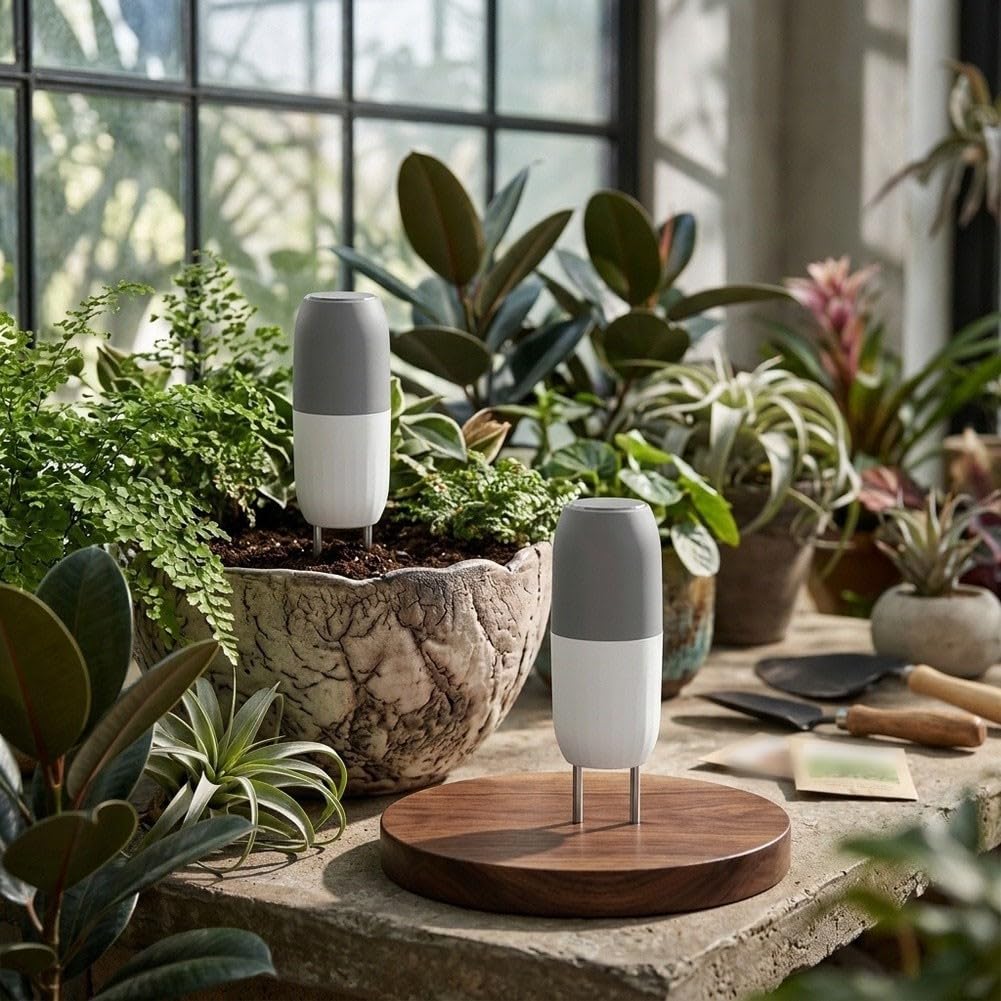 Medidor inalámbrico de humedad del suelo, para sensor de jardín inteligente WiFi temperatura del suelo, monitor de humedad, sistema de riego automático controlado por aplicación de cuidado de plantas
